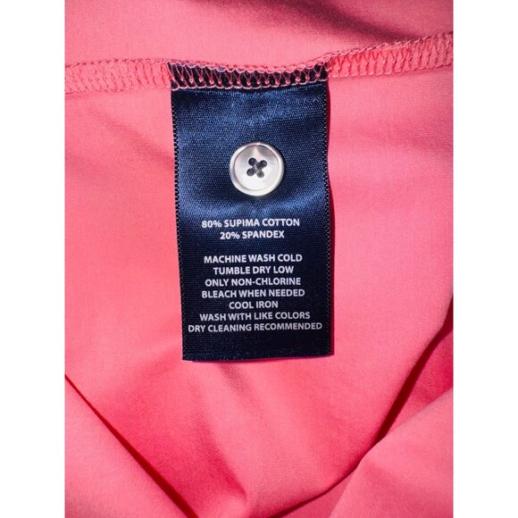 FootJoy Lisle Weather Print Self Collar Polo Pink Peach Golf Shirt Casual Top - Picture 5 of 8
